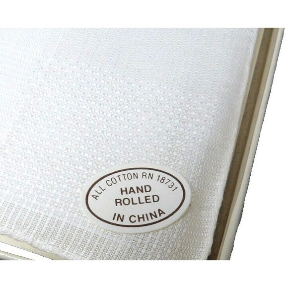 Monsieur NOB Embroidered Mens Fine Handkerchiefs All Cotton Handrolled Vintage W - Picture 3 of 11
